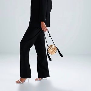 zara wide leg pants with darts